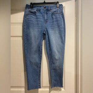 💥Seven7 tummyless high rise skinny jeans Shelby raw hem size 10